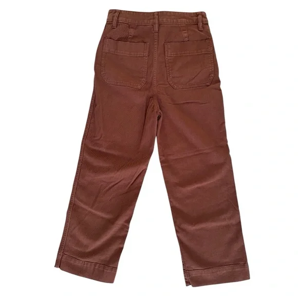 NWOT Quince Organic Stretch Cotton Twill Wide-Leg Crop Pants size 26 - Picture 7 of 9